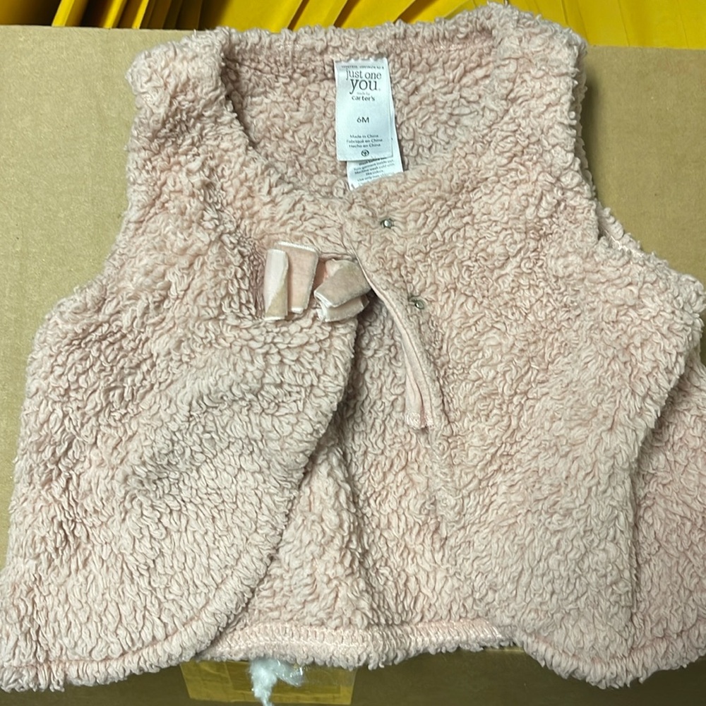 6 month fuzzy vest